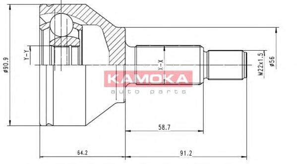 Junta homocinética externa dianteira 6040 Kamoka