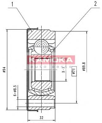 Junta homocinética interna dianteira 8022 Kamoka