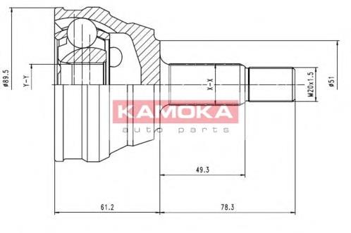 Junta homocinética externa dianteira VAG JZW498340BX