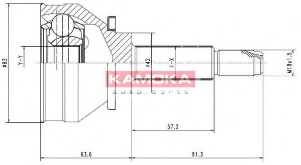 Junta homocinética externa dianteira 6640 Kamoka