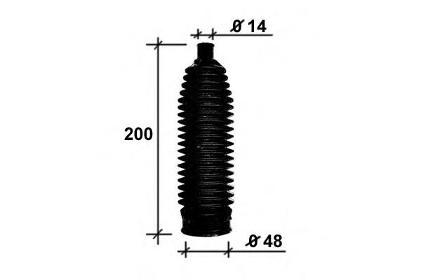 01695 Metalcaucho Bota de proteção do mecanismo de direção (de cremalheira)