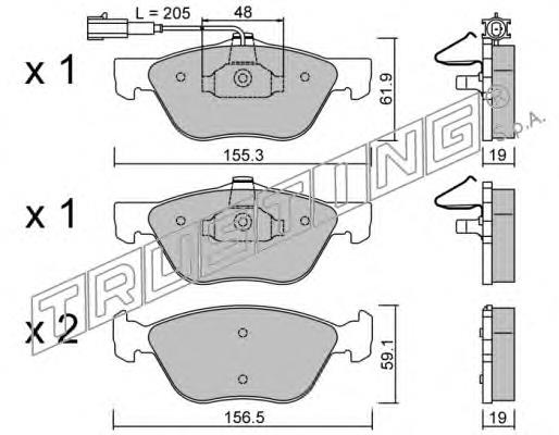 Sapatas do freio dianteiras de disco Fiat/Alfa/Lancia 77366659 preço, a partir de 29,35 USD