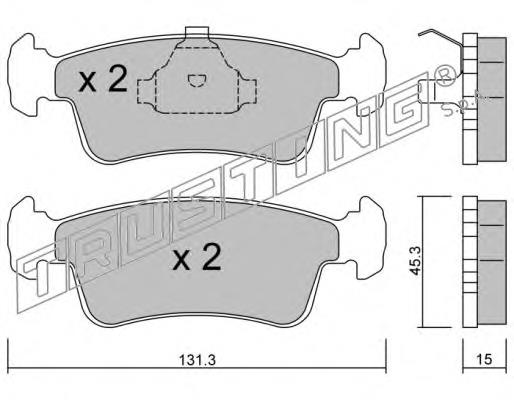 PA898AF Japan Parts Sapatas do freio dianteiras de disco