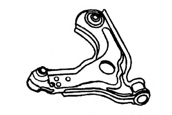 1710791 Ford Braço oscilante inferior direito de suspensão dianteira