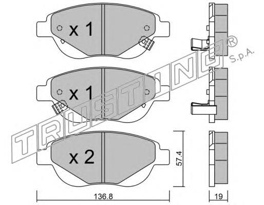 Sapatas do freio dianteiras de disco PA0015AF Japan Parts