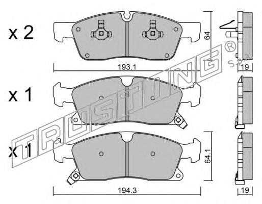 Sapatas do freio dianteiras de disco Chrysler 68052370AE preço, a partir de 31,75 USD