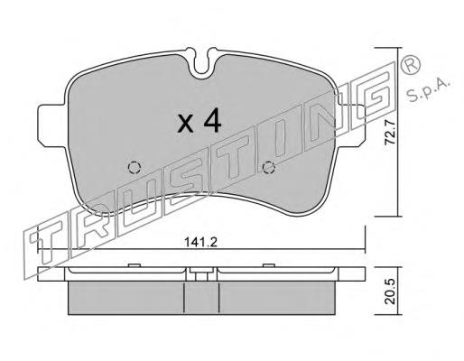 Sapatas do freio traseiras de disco Open Parts BPA128200