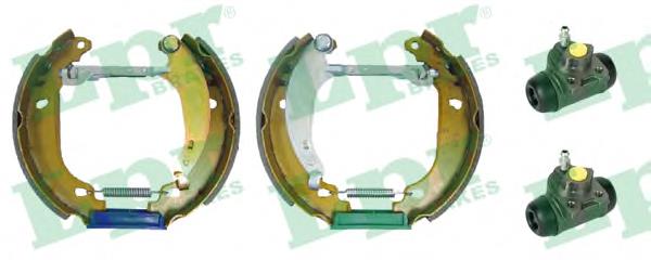 OEK456 LPR Sapatas do freio traseiras de tambor, montadas com cilindros, kit