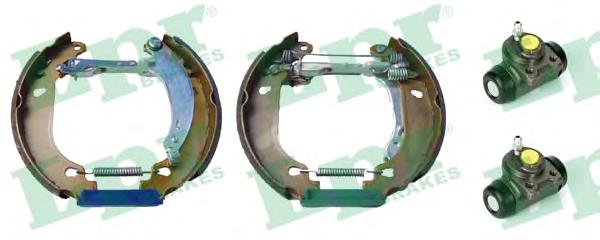 Sapatas do freio traseiras de tambor, montadas com cilindros, kit Open Parts BSK202600