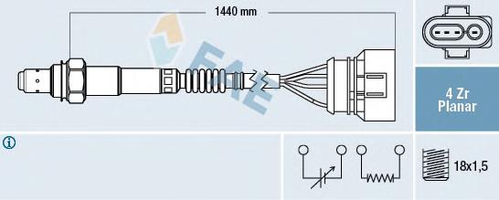 Sonda lambda, sensor de oxigênio até o catalisador VAG 021906265AQ