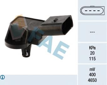Sensor de pressão no coletor de admissão, MAP 19060811401 Vika