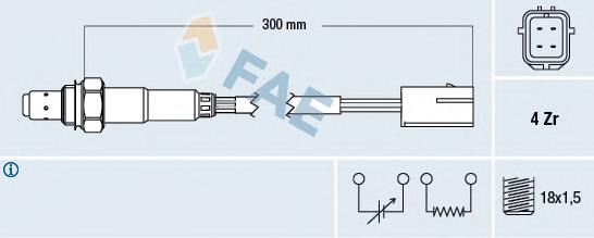 77397 FAE Sonda lambda, sensor de oxigênio até o catalisador