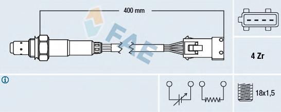 77432 FAE Sonda lambda, sensor de oxigênio até o catalisador