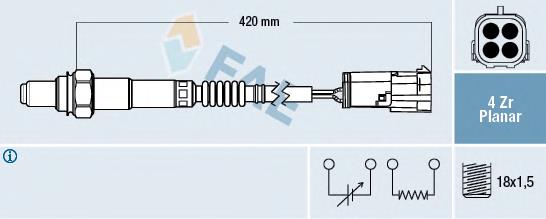 11180385001000 Lada Sonda lambda, sensor de oxigênio até o catalisador
