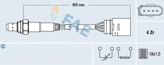 06B906265E VAG Sonda lambda, sensor de oxigênio depois de catalisador