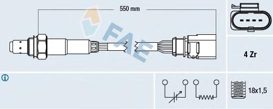77439 FAE Sonda lambda, sensor de oxigênio até o catalisador