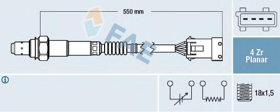 77410 FAE Sonda lambda, sensor de oxigênio