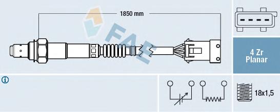 77412 FAE Sonda lambda, sensor de oxigênio depois de catalisador