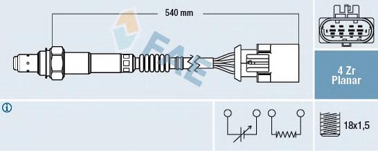 77425 FAE Sonda lambda, sensor de oxigênio depois de catalisador