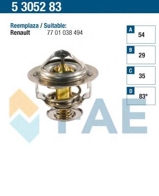 Termostato 7701038494 Renault (RVI)
