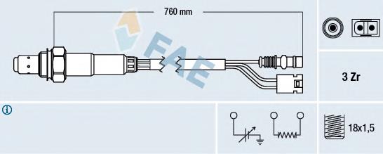 Sonda lambda, sensor de oxigênio até o catalisador 0412 NGK