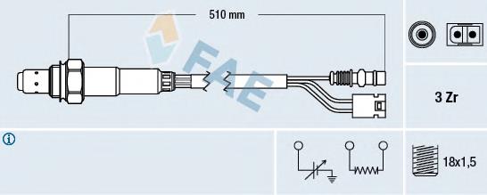 Sonda lambda, sensor de oxigênio até o catalisador 1872 NGK