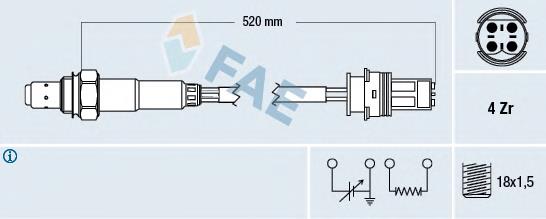 77335 FAE Sonda lambda, sensor esquerdo de oxigênio até o catalisador
