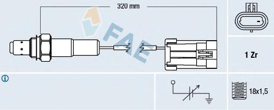 77102 FAE Sonda lambda, sensor de oxigênio até o catalisador