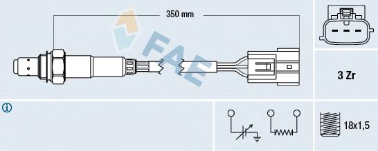 77390 FAE Sonda lambda, sensor de oxigênio até o catalisador