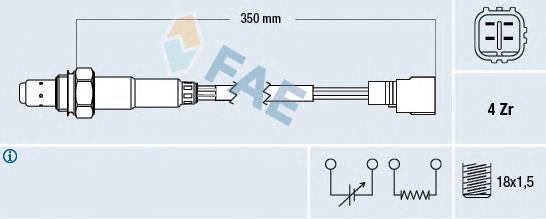 77385 FAE Sonda lambda, sensor de oxigênio depois de catalisador