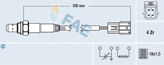 77395 FAE Sonda lambda, sensor de oxigênio depois de catalisador