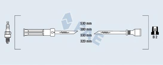 Fios de alta voltagem, kit Renault (RVI) 7700100590B