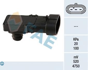 Sensor de pressão no coletor de admissão, MAP Opel 93198487
