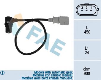 79055 FAE Sensor de posição (de revoluções) de cambota