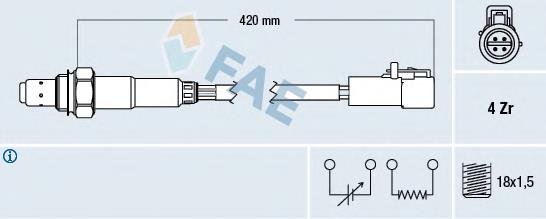 Sonda lambda, sensor de oxigênio até o catalisador ES2031812B1 Delphi