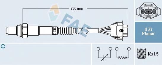 77308 FAE Sonda lambda, sensor de oxigênio até o catalisador