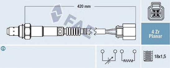 77288 FAE Sonda lambda, sensor de oxigênio
