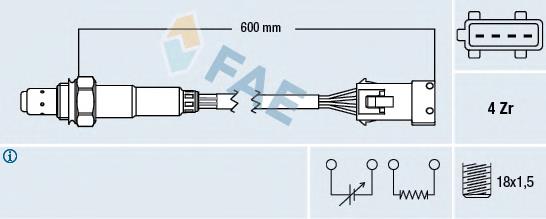 77281 FAE Sonda lambda, sensor de oxigênio até o catalisador