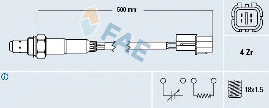 77292 FAE Sonda lambda, sensor esquerdo de oxigênio até o catalisador