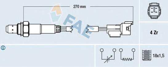 77296 FAE Sonda lambda, sensor de oxigênio até o catalisador