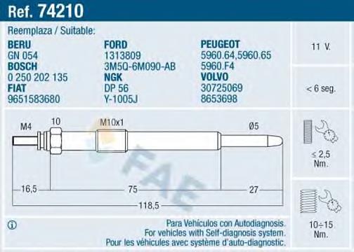 74210 FAE Vela de incandescência