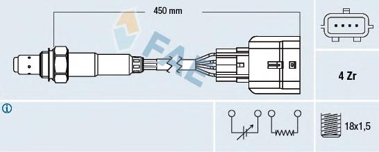 77469 FAE Sonda lambda, sensor de oxigênio depois de catalisador