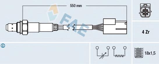 77468 FAE Sonda lambda, sensor de oxigênio depois de catalisador