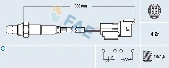 77480 FAE Sonda lambda, sensor de oxigênio