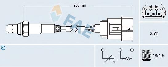 Sonda lambda, sensor de oxigênio até o catalisador Nissan/Infiniti 226909F600