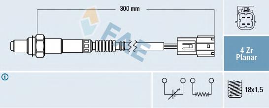 Sonda lambda, sensor de oxigênio até o catalisador Nissan/Infiniti 258006462