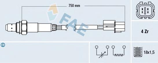Sonda lambda, sensor de oxigênio 368234 VALEO