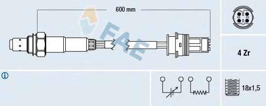 Sonda lambda, sensor de oxigênio depois de catalisador 77525 FAE