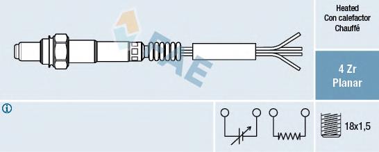 77005 FAE Sonda lambda, sensor de oxigênio depois de catalisador