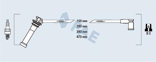 Fios de alta voltagem, kit Asam 05860